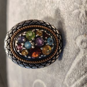 14k Gold & 925 STERLING Gem Stones Ring